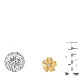 0.15 Carat (ctw) 18K Yellow Gold Round White Diamond Ladies Plumeria Flower Stud Earrings