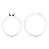 0.15 Carat (ctw) Sterling Silver Round Diamond Men's & Women's Engagement Ring Trio Set