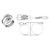 0.15 Carat (ctw) Sterling Silver Round Diamond Men's & Women's Engagement Ring Trio Set