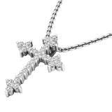 0.25 Carat (ctw) 14K White Gold Round Diamond Ladies Cross Pendant 1/4 CT (Silver Chain Included)