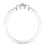 0.25 Carat (ctw) 10K White Gold Round White Diamond Ladies Cluster Engagement Ring 1/4 CT
