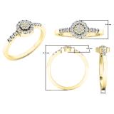 0.25 Carat (ctw) 10K Yellow Gold Round White Diamond Ladies Cluster Engagement Ring 1/4 CT