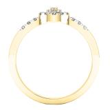 0.25 Carat (ctw) 14K Yellow Gold Round White Diamond Ladies Cluster Engagement Ring 1/4 CT