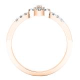 0.25 Carat (ctw) 18K Rose Gold Round White Diamond Ladies Cluster Engagement Ring 1/4 CT
