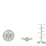 0.25 Carat (ctw) 18K Rose Gold Round White Diamond Ladies Cluster Engagement Ring 1/4 CT