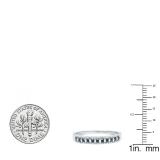 0.40 Carat (ctw) 10K White Gold Round Blue & White Diamond Ladies Wedding Band