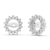 0.30 Carat (Ctw) Sterling Silver Round Diamond Ladies Removable Jackets For Stud Earrings 1/3 CT