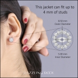 0.30 Carat (Ctw) Sterling Silver Round Diamond Ladies Removable Jackets For Stud Earrings 1/3 CT