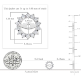 0.30 Carat (Ctw) Sterling Silver Round Diamond Ladies Removable Jackets For Stud Earrings 1/3 CT