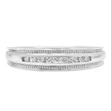 0.20 Carat (Ctw) 10K White Gold Round White Diamond Men's Wedding Stackable Band 1/5 CT