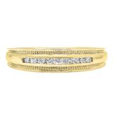 0.20 Carat (Ctw) 10K Yellow Gold Round White Diamond Men's Wedding Stackable Band 1/5 CT