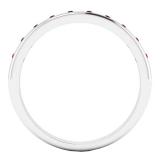 10K White Gold Round Garnet Ladies Bridal Anniversary Stackable Wedding Band