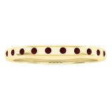 10K Yellow Gold Round Garnet Ladies Bridal Anniversary Stackable Wedding Band