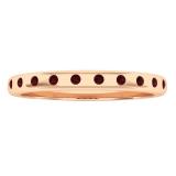 14K Rose Gold Round Garnet Ladies Bridal Anniversary Stackable Wedding Band