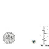 0.25 Carat (ctw) 10K Yellow Gold Blue & White Diamond Ladies Heart Shape Stud Earrings 1/4 CT