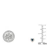 0.25 Carat (ctw) 14K Rose Gold Blue & White Diamond Ladies Heart Shape Stud Earrings 1/4 CT