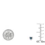 0.25 Carat (ctw) 14K White Gold Blue & White Diamond Ladies Heart Shape Stud Earrings 1/4 CT