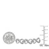 0.28 Carat (ctw) Sterling Silver Round Diamond Ladies Infinity Heart Tennis Link Bracelet 1/4 CT