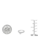 1.00 Carat (ctw) 14K White Gold Round White Diamond Ladies Bridal Engagement Ring 1 CT