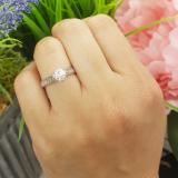 1.00 Carat (ctw) 14K White Gold Round White Diamond Ladies Bridal Engagement Ring 1 CT