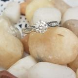 1.00 Carat (ctw) 14K White Gold Round White Diamond Ladies Bridal Engagement Ring 1 CT