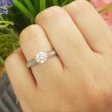 1.00 Carat (ctw) 14K White Gold Round White Diamond Ladies Bridal Engagement Ring 1 CT