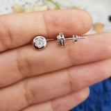 0.30 Carat (ctw) 10K White Gold Round White Diamond Ladies Cluster Stud Earrings 1/3 CT