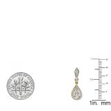 0.35 Carat (ctw) 14K Yellow Gold Round White Diamond Ladies Dangling Drop Earrings 1/3 CT