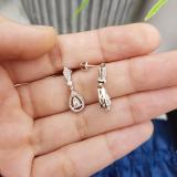 0.35 Carat (ctw) 18K White Gold Round White Diamond Ladies Dangling Drop Earrings 1/3 CT
