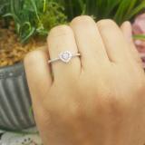 0.15 Carat (ctw) 10K White Gold Round White Diamond Ladies Heart Promise Engagement Ring