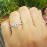 0.15 Carat (ctw) 10K White Gold Round White Diamond Ladies Heart Promise Engagement Ring