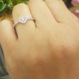 0.15 Carat (ctw) 10K White Gold Round White Diamond Ladies Heart Promise Engagement Ring