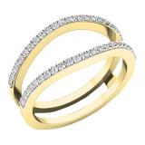 0.30 Carat (ctw) 14K Yellow Gold Round Diamond Ladies Wedding Band Enhancer Double Ring 1/3 CT
