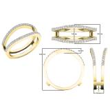0.30 Carat (ctw) 14K Yellow Gold Round Diamond Ladies Wedding Band Enhancer Double Ring 1/3 CT