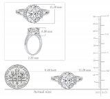 925 Sterling Silver Halo Split Shank Ring, 2.70 ctw Oval & Round Cubic Zirconia