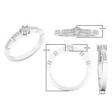 0.10 Carat (ctw) Sterling Silver Round White Diamond Bridal Engagement Ring