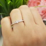 0.10 Carat (ctw) Sterling Silver Round White Diamond Bridal Engagement Ring
