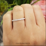 0.15 Carat (ctw) Sterling Silver Round Diamond Ladies Anniversary Wedding Stackable Band