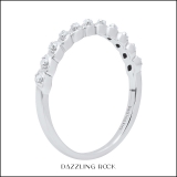 0.15 Carat (ctw) Sterling Silver Round Diamond Ladies Anniversary Wedding Stackable Band