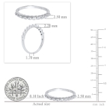 0.15 Carat (ctw) Sterling Silver Round Diamond Ladies Anniversary Wedding Stackable Band