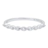 0.10 Carat (ctw) Sterling Silver Round Diamond Ladies Anniversary Wedding Stackable Band