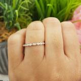 0.10 Carat (ctw) Sterling Silver Round Diamond Ladies Anniversary Wedding Stackable Band