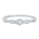 0.20 Carat (ctw) Sterling Silver Round White Diamond Bridal Engagement Ring