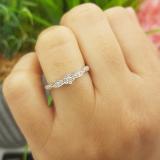 0.20 Carat (ctw) Sterling Silver Round White Diamond Bridal Engagement Ring