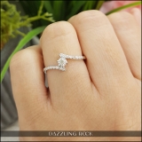 0.20 Carat (ctw) Sterling Silver Round Diamond Ladies Bypass Style Engagement Ring 1/5 CT