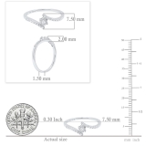 0.20 Carat (ctw) Sterling Silver Round Diamond Ladies Bypass Style Engagement Ring 1/5 CT