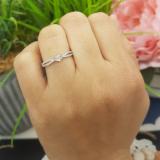 0.20 Carat (ctw) Sterling Silver Round White Diamond Ladies Split Shank Engagement Ring 1/5 CT