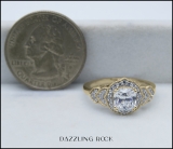 2.00 Carat (ctw) 10K Yellow Gold Cushion & Round White Cubic Zirconia Ladies Halo Engagement Ring