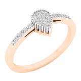 0.10 Carat (ctw) 10K Rose Gold Round White Diamond Ladies Fashion Bridal Promise Ring 1/10 CT