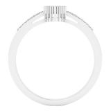 0.10 Carat (ctw) 10K White Gold Round White Diamond Ladies Fashion Bridal Promise Ring 1/10 CT